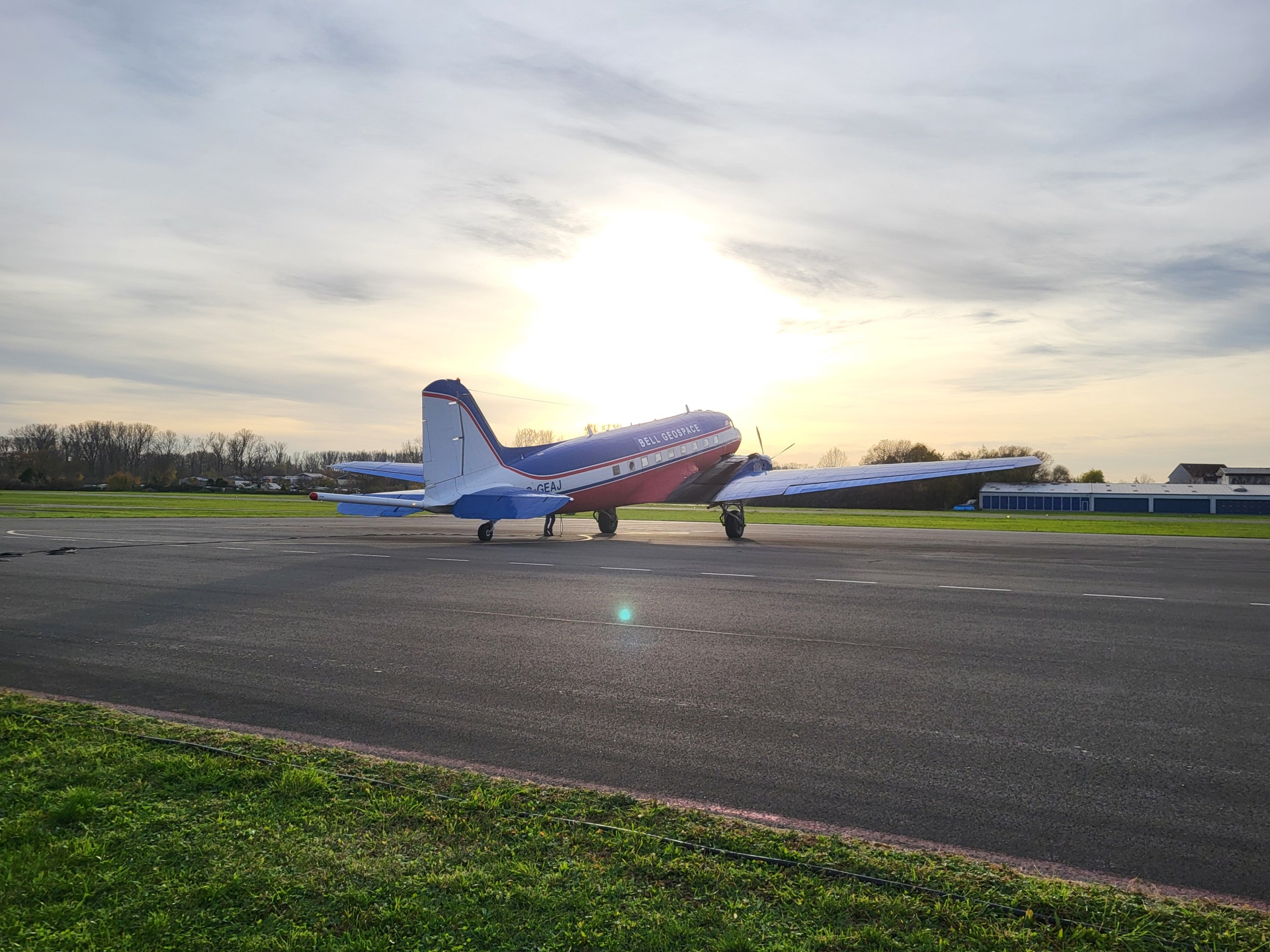 Ansicht des Messflugzeuges vor dem Abflug