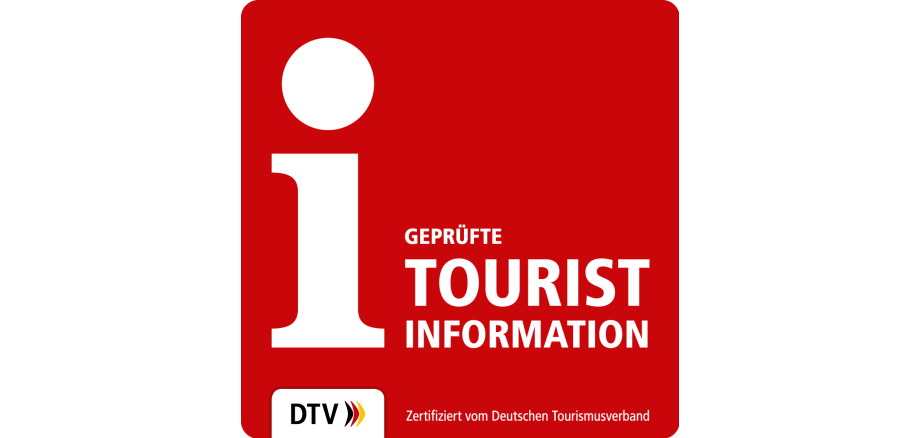 Qualitätscheck Torist-Info Roter Hintergrund mit weißer Schrift geprüfte Tourist Information