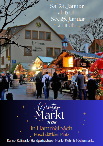 viele Personen stehen an winterlich geschmückten Ständen vor dem Rathaus