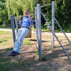 Das Fitnessgerät wird vorgeführt